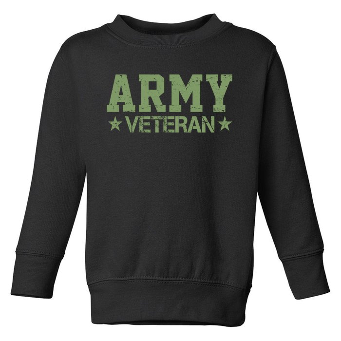 Army Veteran Distress Logo Toddler Sweatshirt