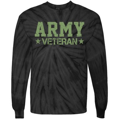 Army Veteran Distress Logo Tie-Dye Long Sleeve Shirt