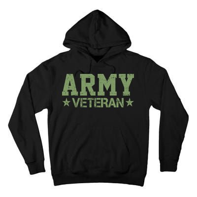 Army Veteran Distress Logo Tall Hoodie