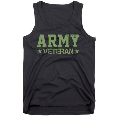 Army Veteran Distress Logo Tank Top