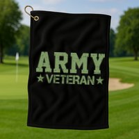Army Veteran Distress Logo Golf Towel