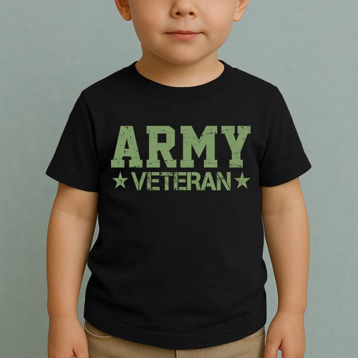 Army Veteran Distress Logo Toddler T-Shirt