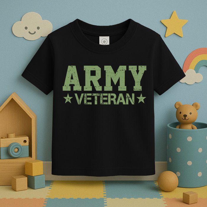 Army Veteran Distress Logo Toddler T-Shirt