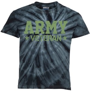 Army Veteran Distress Logo Kids Tie-Dye T-Shirt