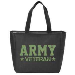 Army Veteran Distress Logo Zip Tote Bag