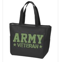 Army Veteran Distress Logo Zip Tote Bag