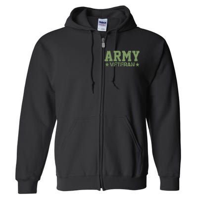 Army Veteran Distress Logo Full Zip Hoodie