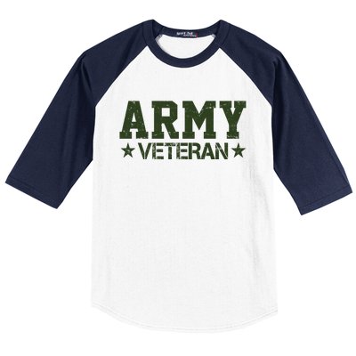 Army Veteran Distress Logo Baseball Sleeve Shirt