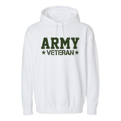 Army Veteran Distress Logo Garment-Dyed Fleece Hoodie