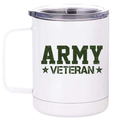 Army Veteran Distress Logo 12 oz Stainless Steel Tumbler Cup