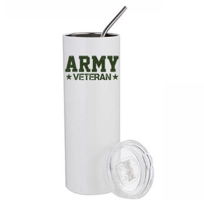 Army Veteran Distress Logo Stainless Steel Tumbler