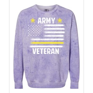 Army Veteran Flag Colorblast Crewneck Sweatshirt