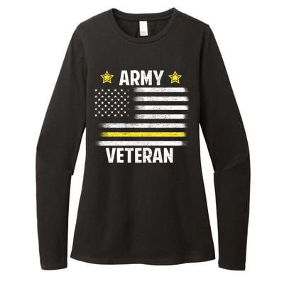 Army Veteran Flag Womens CVC Long Sleeve Shirt