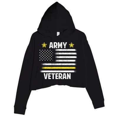 Army Veteran Flag Crop Fleece Hoodie