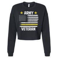 Army Veteran Flag Cropped Pullover Crew