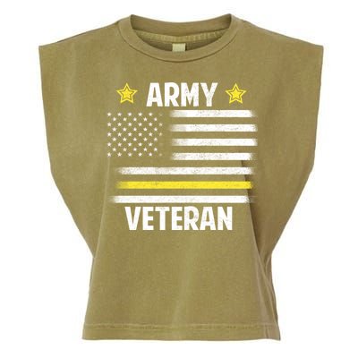 Army Veteran Flag Garment-Dyed Women's Muscle Tee