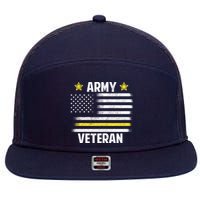 Army Veteran Flag 7 Panel Mesh Trucker Snapback Hat