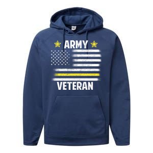 Army Veteran Flag Performance Fleece Hoodie