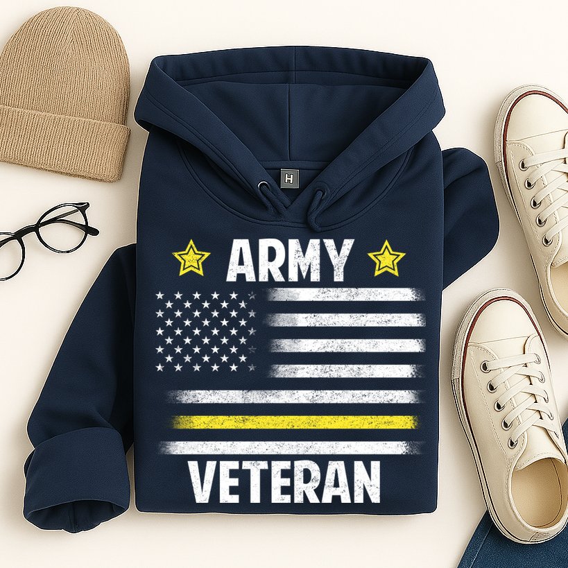 Army Veteran Flag Hoodie
