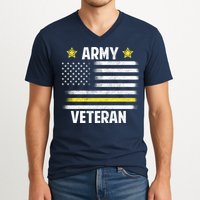 Army Veteran Flag V-Neck T-Shirt