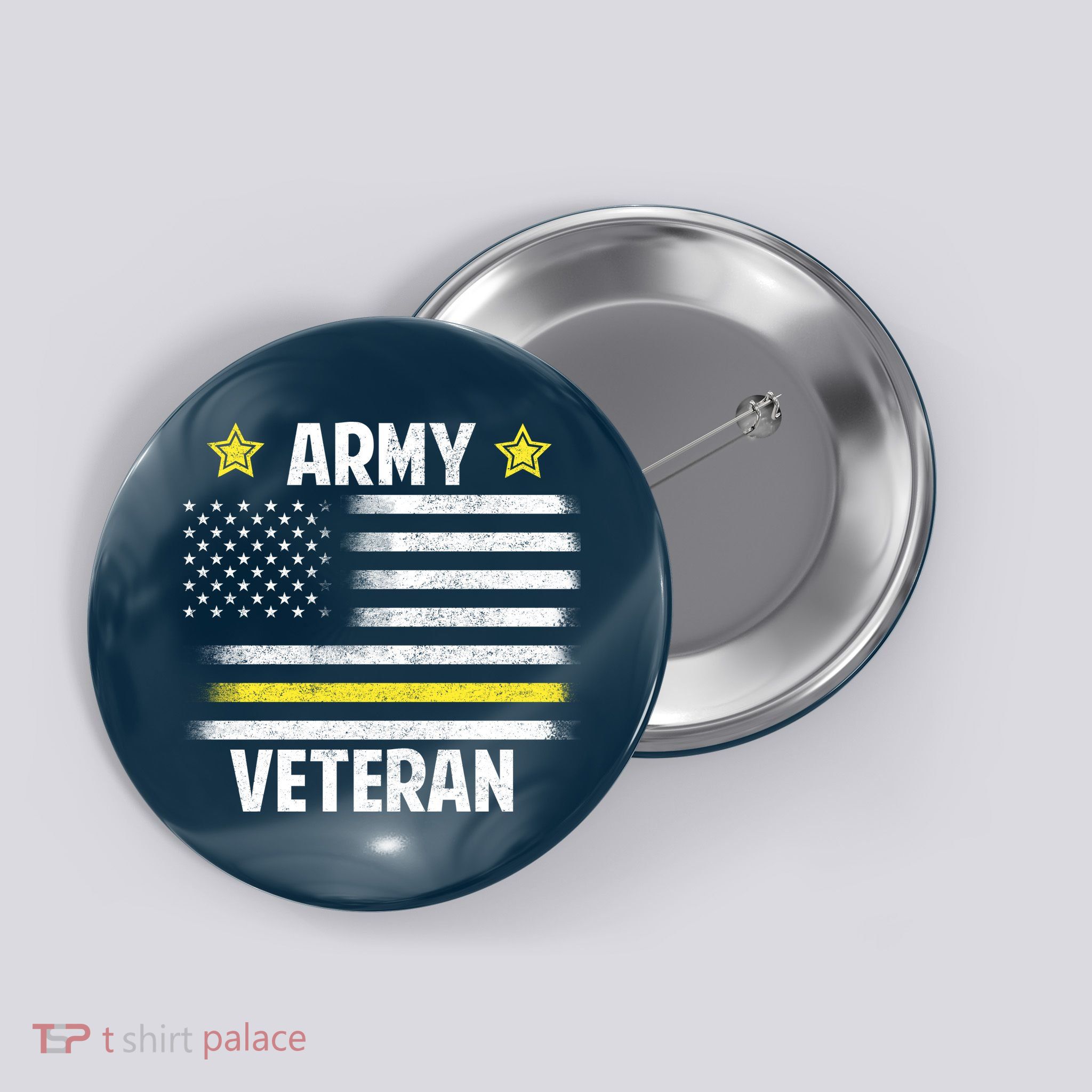 Army Veteran Flag Button