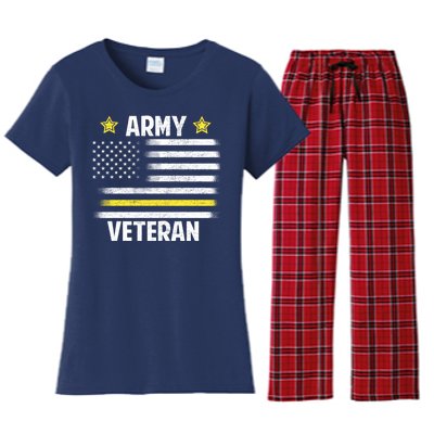 Army Veteran Flag Women's Flannel Pajama Set