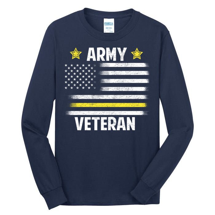 Army Veteran Flag Tall Long Sleeve T-Shirt