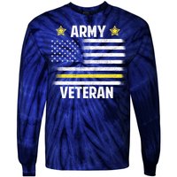 Army Veteran Flag Tie-Dye Long Sleeve Shirt