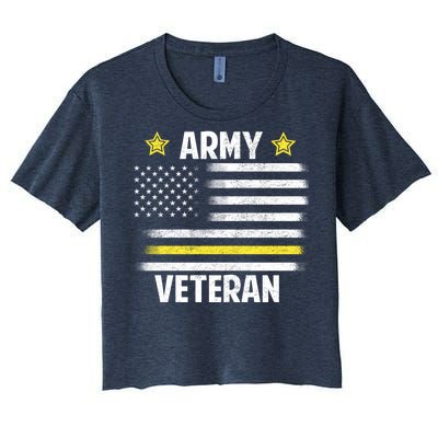 Army Veteran Flag Women's Crop Top Tee