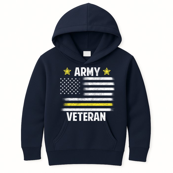 Army Veteran Flag Kids Hoodie