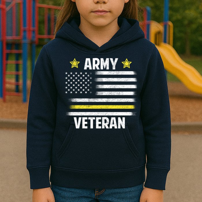 Army Veteran Flag Kids Hoodie