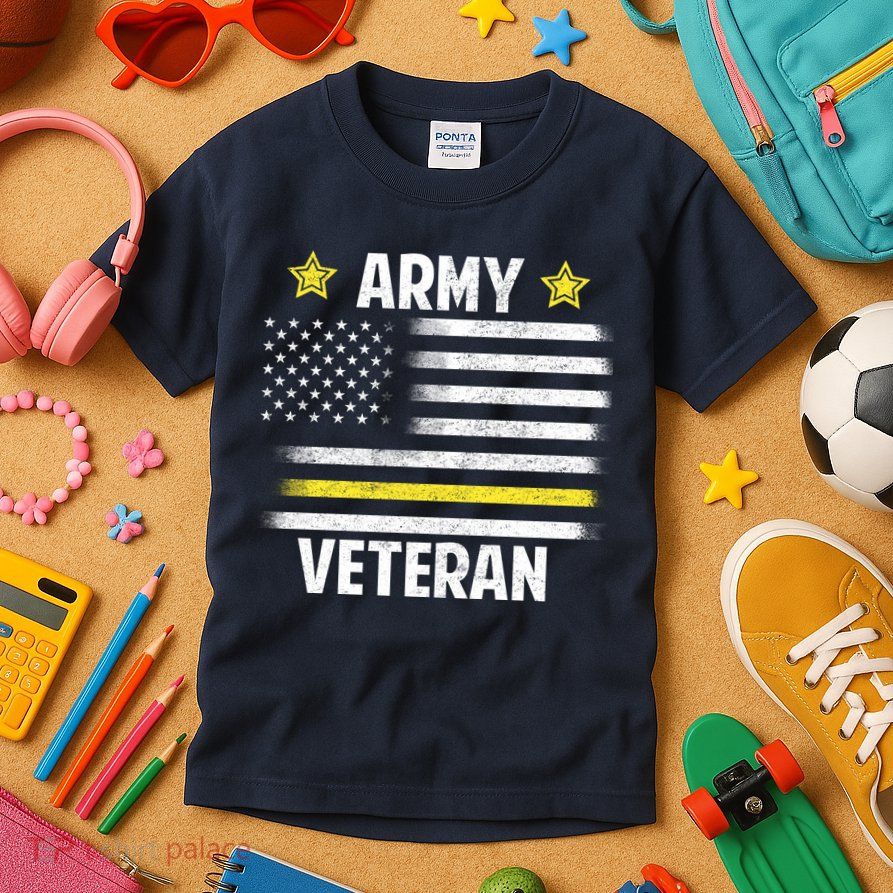 Army Veteran Flag Kids T-Shirt