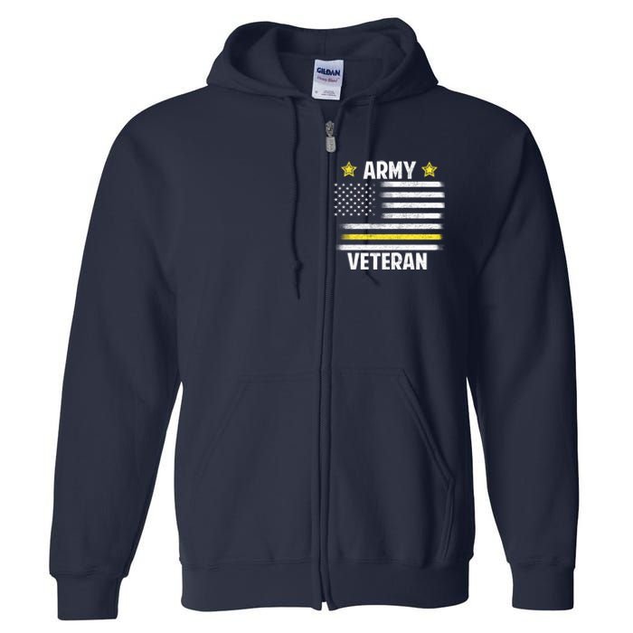 Army Veteran Flag Full Zip Hoodie