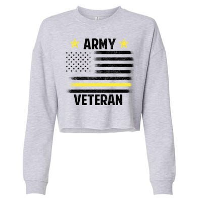 Army Veteran Flag Cropped Pullover Crew