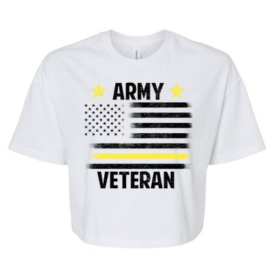 Army Veteran Flag Bella+Canvas Jersey Crop Tee