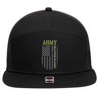 Army Veteran Thin Camo Line Flag 7 Panel Mesh Trucker Snapback Hat