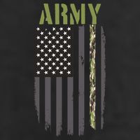 Army Veteran Thin Camo Line Flag 7 Panel Mesh Trucker Snapback Hat