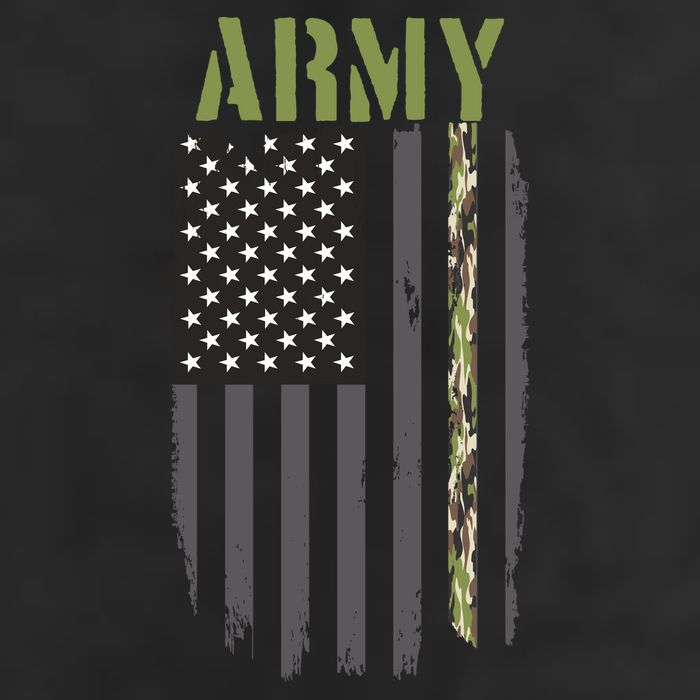 Army Veteran Thin Camo Line Flag 7 Panel Mesh Trucker Snapback Hat