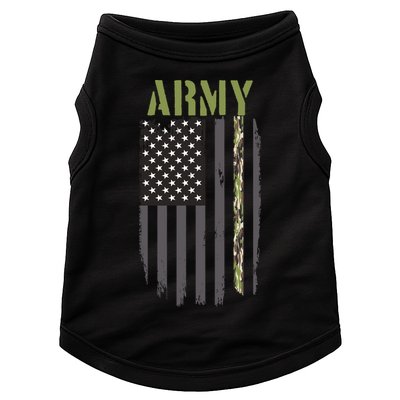 Army Veteran Thin Camo Line Flag Doggie Tank