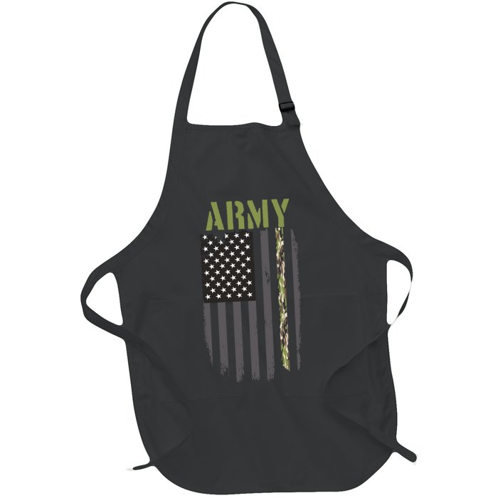 Army Veteran Thin Camo Line Flag Apron