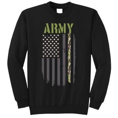 Army Veteran Thin Camo Line Flag Sweatshirt