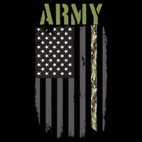 Army Veteran Thin Camo Line Flag T-Shirt