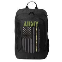 Army Veteran Thin Camo Line Flag City Backpack