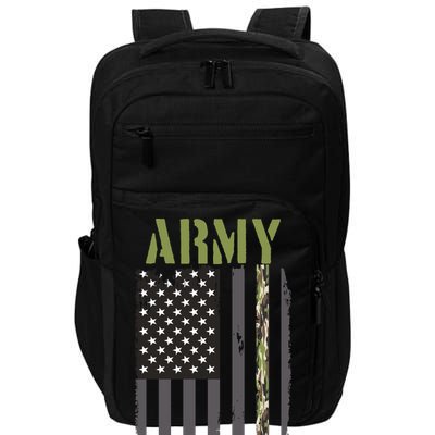 Army Veteran Thin Camo Line Flag Impact Tech Backpack