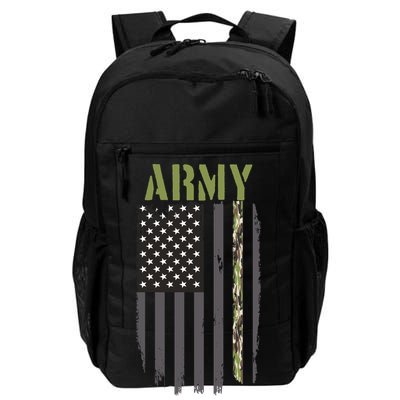 Army Veteran Thin Camo Line Flag Daily Commute Backpack