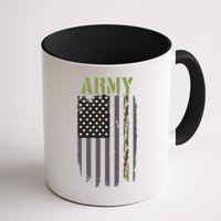 Army Veteran Thin Camo Line Flag Mug