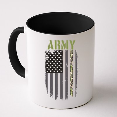 Army Veteran Thin Camo Line Flag Mug