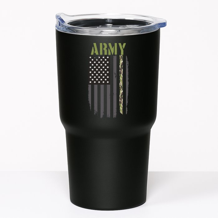 Army Veteran Thin Camo Line Flag Tumbler
