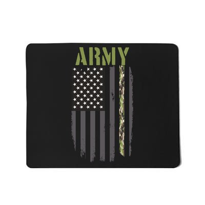Army Veteran Thin Camo Line Flag Mousepad