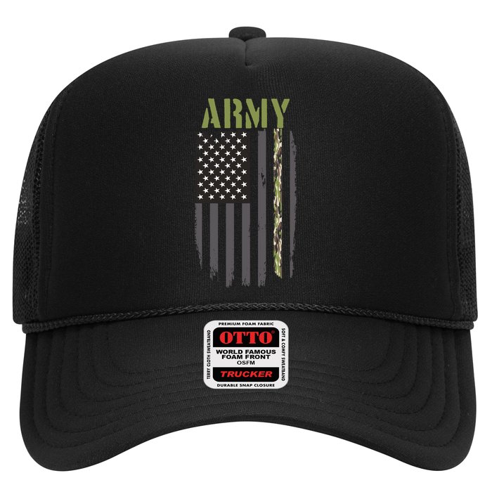 Army Veteran Thin Camo Line Flag Hat